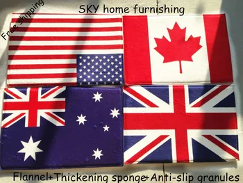 Бесплатная Доставка Ковер с американским флагом, коврик с британским флагом США, Канада, Германия, Австралия, Франция, Англия, флисовая подушка, дверной коврик, нескользящий