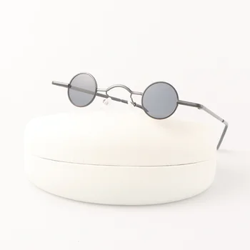 Старинные Круглые Солнцезащитные очки Мужские Брендовые Дизайнерские Солнцезащитные Очки На открытом Воздухе Мужская Мода Ретро Супер Маленькое Черное Зеркало Oculos De Sol
