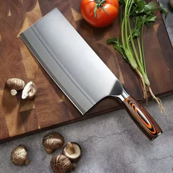 Кухонный Нож Liang Da 5Cr15Mov Из Нержавеющей Стали, Качественный Разделочный Нож Для Тесака, Инструмент Для Приготовления Пищи, Лучший Подарок, Нож шеф-повара С деревянной Ручкой