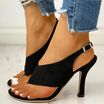 Сандалии Модные Босоножки на высоком каблуке Для летней женской обуви 2023 Zapatos Mujer с ремешком на щиколотке Летняя обувь Женские туфли-лодочки