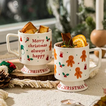 Современная домохозяйка, оригинальная рождественская кружка, пара керамических чашек для воды, Чашка для домашнего завтрака, подарок для девочек, милая чашка