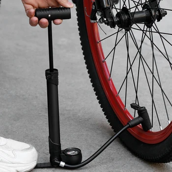 Складной Велосипедный воздушный ударный насос высокого давления 120PSI с рычагом и манометром для вилки и задней подвески, инструмент для горного велосипеда