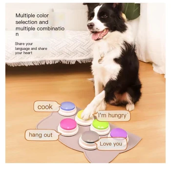 Кнопка связи с домашним животным, голосовая игрушка для разговора с собакой, кольцо, дрессировщик, устройство для записи голоса