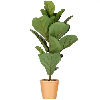 Искусственное растение инжира с листьями скрипки в терракотовом кашпо