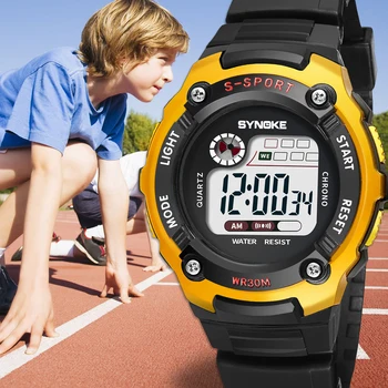 UTHAI CE27 Детские спортивные Цифровые электронные часы Luminons Будильники для мальчиков и девочек Секундомер Качественный пластиковый Водонепроницаемый