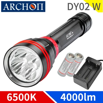 ARCHON DY02W WY08W 4000 люмен фонарик для дайвинга фонарик для погружения под воду 100 м водонепроницаемый фонарь лампа для освещения погружений