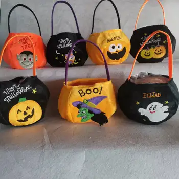 Сумка с тыквой на Хэллоуин, объемные портативные сумки-тоут с тыквой для угощений, ведро для хранения конфет, подарочная корзина