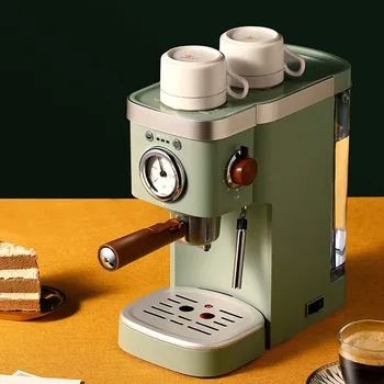 Ретро-зеленая кофемашина, бытовая капсула, Маленькая Полуавтоматическая Итальянская коммерческая Паровая молочная пена