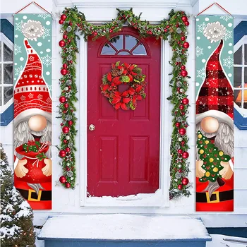 Счастливого Рождества Приветственный Знак Дверной Баннер Рождественские Украшения для Дома Подвесной Снеговик Санта Баннер Рождественские Украшения Navidad 2023