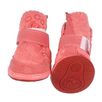 Модные зимние ботинки для домашних животных 4 шт., противоскользящая моющаяся обувь для домашних животных, сохраняющая чистоту лап домашних животных, зимние ботинки
