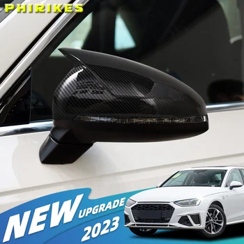 Сажа и ярко-черный чехол для зеркала заднего вида в виде ракушки для бокового зеркала Audi A4 B9 A5 2017-2019 Одна пара