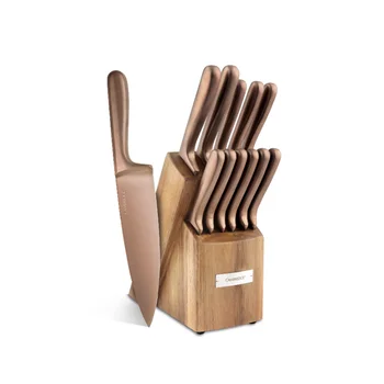 Набор столовых приборов Cambridge Silversmiths Rame Copper из 12 предметов с блочным ножом кухонный кухонный нож набор кухонных ножей кухонный