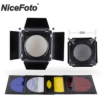 Аксессуары для студийной вспышки NiceFoto SN-12 Комплекты фильтров Elinchrom Barn Door для стандартного отражателя Elinchrom Стандартный капюшон (Φ230 мм)