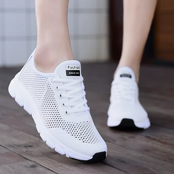 Новые сетчатые женские кроссовки, дышащая обувь на плоской подошве, женская легкая спортивная обувь, нескользящая обувь для бега, повседневная обувь Zapatillas Mujer