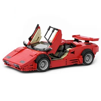 MOC Высокотехнологичный Countach LP5000 QV-Красный Супер гоночный автомобиль, набор строительных блоков, Гиперкар, спортивный автомобиль, игрушка для детей, подарок на день рождения