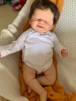 49 СМ Кукла Alisha Newborn Baby Smile Reborn Реалистичная 3D Окрашенная Кожа с Видимыми Венами, Многослойная Коллекционная Художественная Кукла