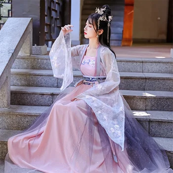 Древнее платье Ханьфу, народный танцевальный костюм, женское платье принцессы династии Хань, сказочное платье Ханьфу, танцевальная одежда в восточном стиле, косплей для девочек