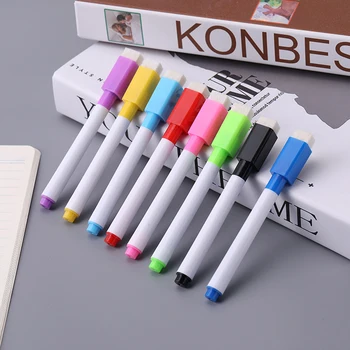 Цветные стираемые ручки для белой доски с магнитной губкой, Стираемая Детская цветная ручка для рисования