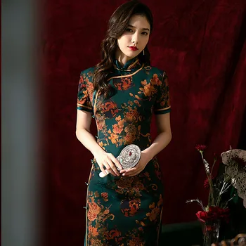 Yourqipao Лето 2023 Hualuo Улучшенный Чонсам Элегантное Длинное Подиумное Ципао в традиционном китайском стиле Вечернее платье для женщин