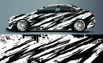 Графическая наклейка для гоночного автомобиля Виниловая пленка для всего тела Современный Дизайн Векторное изображение Наклейка для автомобиля с полной оберткой Декоративная наклейка для автомобиля Вырезанная