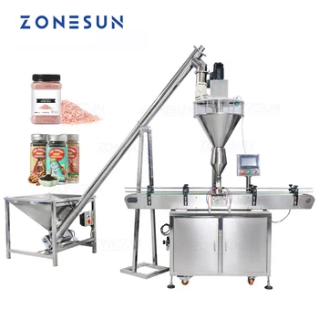 Автоматическая Шнековая Машина Для Розлива порошка ZONESUN Berry Chili Powder Может Наполнять Банки С Машиной Для подачи материала ZS-FM2A
