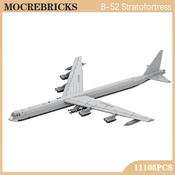 Вторая мировая война Военный стратегический бомбардировщик B-52 Stratofortress MOC, строительный блок, Модель истребителя, кирпичные игрушки, подарки для детей