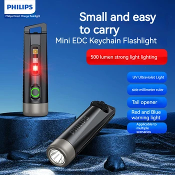 Новейший портативный фонарик Philips, светодиодные перезаряжаемые мини-фонари, Походная лампа для самообороны