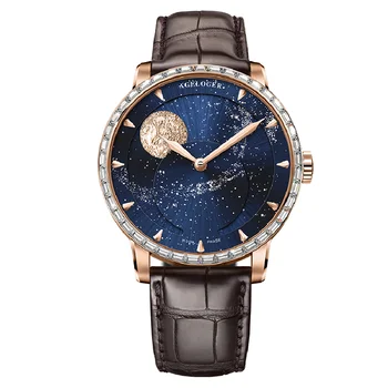 PP Мужские часы с Автоматическим автоподзаводом, механические часы Moonphase, Топ Люксовый бренд, часы, Золото, Синее Сапфировое стекло