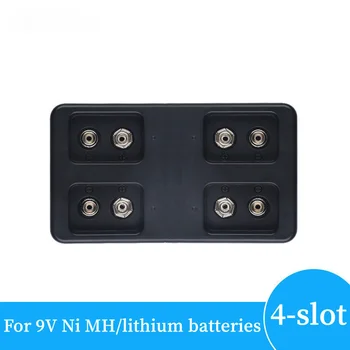 Зарядное устройство 9V с 2/4 слотами, Умное быстрое зарядное устройство со светодиодными индикаторами, USB-кабель для Ni MH/литиевых батарей 9V