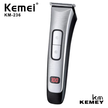 Профессиональная Мужская Электрическая машинка для стрижки волос Kemei, Перезаряжаемый Триммер, Бритва, Четырехконечная расческа, Режущая головка из нержавеющей стали KM-236