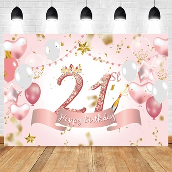 Фон для Портрета Розовой Принцессы на 21-й День Рождения Йеле, Фон для фотосъемки на воздушном шаре, Плакат для фотостудии, Фотофон для фотофона