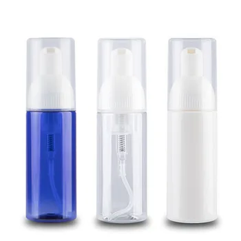 (50шт) 50 мл Белая/синяя/прозрачная бутылка с пеной, бутылка для косметической упаковки, Пустая бутылка для очищающей пены
