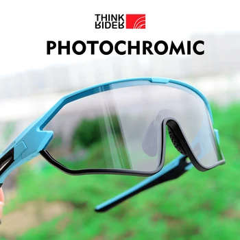Велосипедные очки в двухцветной оправе ThinkRider, Фотохромные очки для шоссейного велосипеда MTB, солнцезащитные очки с защитой UV400, ультралегкие спортивные безопасные