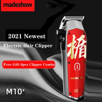 Madeshows M10 Clipper Профессиональная Машинка для стрижки волос Для мужчин Электрический Триммер с 6 шт. Машинка для стрижки Волос, расчески, инструмент для парикмахерской Стрижки