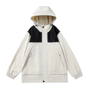 2023 Новая Весенне-осенняя Высококачественная модная брендовая мужская контрастная куртка с капюшоном