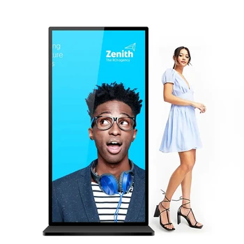 75-дюймовый Полноэкранный Крытый 4K Рекламный дисплей, Напольный Рекламный плеер, Информационный Плакат, Киоск с цифровыми вывесками WIFI Android