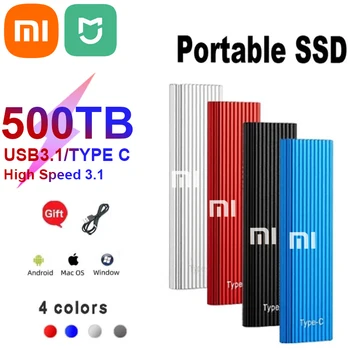 Xiaomi Mijia 2023 Портативный SSD 64 ТБ Внешний мобильный твердотельный накопитель Type-C Высокоскоростной 4 ТБ 8 ТБ Жесткий диск для ноутбука Жесткий диск