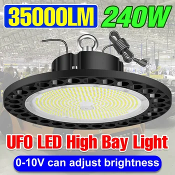 Светодиодная лампа 100W 150W 200W 240W 220V LED High Bay Light UFO Bombillas 110V Точечный светильник с регулируемой яркостью Светодиодный потолочный светильник для склада в тренажерном зале