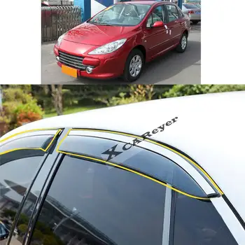 Для Peugeot 307 Седан 2004 2005 2006 2007 2008 2009 2010 2011 2012 2013 Наклейка на Оконное стекло Ветровой козырек Защита от дождя/Солнца Вентиляционное отверстие