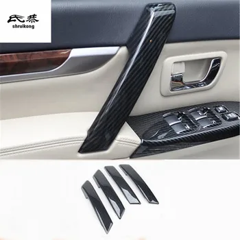 4 шт./лот, накладка для украшения межкомнатной двери из углеродного волокна, для 2012-2018 Mitsubishi Pajero V97 V93