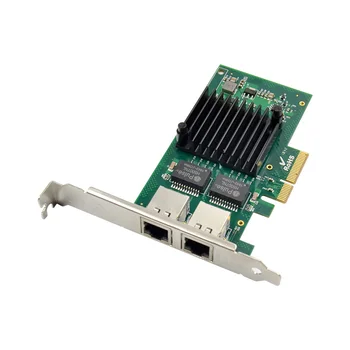 2 Порта RJ45 Сетевой карты локальной сети Адаптер PCIe x4 Чип Intel I350AM2 Контроллер Pci-e X4 Gigabit 1000M Ethernet Настольный Проводной