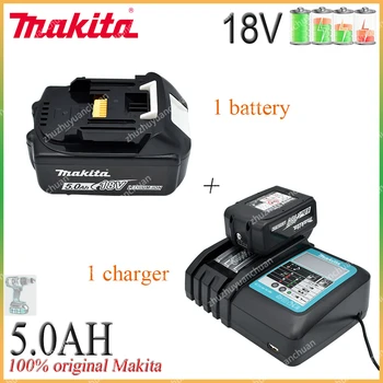 Makita Оригинальный Литий-ионный Аккумулятор 18V 5000mAh 18v Сменные Батареи для дрели BL1860 BL1830 BL1850 BL1860B + Зарядное устройство