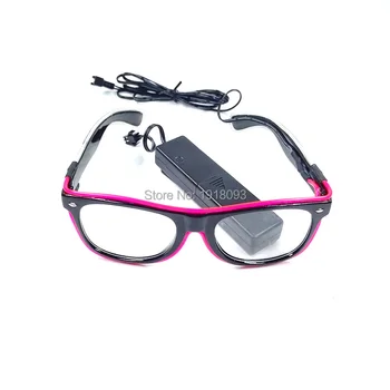 Высококачественный продукт EL, светящиеся очки из EL-проволоки с активацией звука DC-3V, 20 штук, новинка, светящиеся очки, сувениры для вечеринок