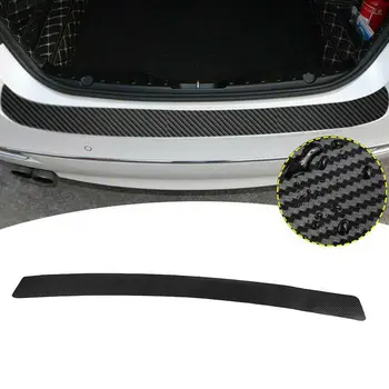 Универсальная наклейка на заднюю панель багажника Отделка заднего бампера автомобиля Наклейка с защитой от царапин 3D пленка из углеродного волокна