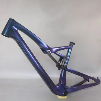 новая рама для горного велосипеда цвета хамелеон с полной подвеской из углеродного волокна MTB frame FM10 принимает заказную покраску Enduro frame