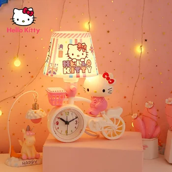 Hello Kitty, модная мультяшная спальня, спальная лампа, Простая креативная прикроватная лампа для сна в общежитии, будильник, плагин