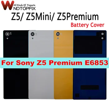 Для Sony Xperia Z5 Премиум Крышка Батарейного отсека стекло Z5 Premium E6853 E6883 E6833 5,5-дюймовый Корпус Задняя Крышка Батарейного отсека + Наклейка Клей
