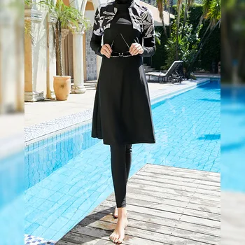 Буркини 2022 Мусульманские купальники Женская Скромная Исламская одежда Купальники для женщин Хиджаб с длинными рукавами Купальник с полным покрытием Пляжная одежда