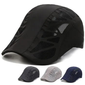 Летняя мужская кепка с плоскими полями, Сетчатые быстросохнущие бейсболки, Женская Дышащая Регулируемая шляпа для гольфа, Шапки для кемпинга, альпинизма
