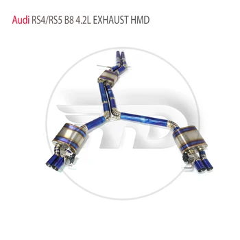Клапан производительности выхлопной системы из титанового сплава HMD Catback Для Audi RS4 RS5 B8 4.2L Автомобильный Глушитель Гоночная труба